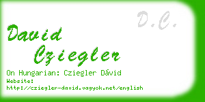 david cziegler business card